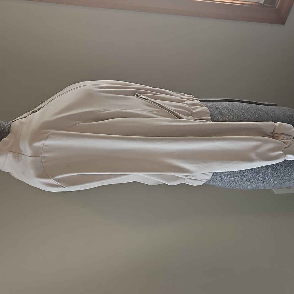 CHASER Faux Suede Beige Cropped Bomber Jacket - Picture 3 of 11